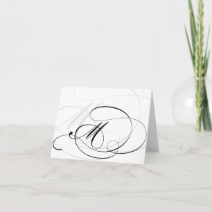 Calligraphie noir et blanc Cartes M initiales