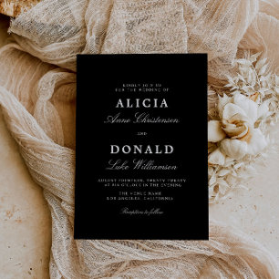 calligraphie noir et blanc faire-part de mariage