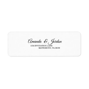 Calligraphie noir et blanc simple Adresse de retou
