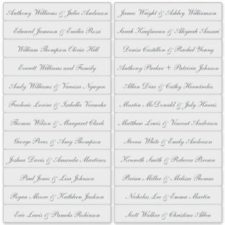 Calligraphie Nom de l'invité Étiquettes Transparen