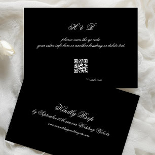 Calligraphie officielle Carte RSVP Noir QR CODE de