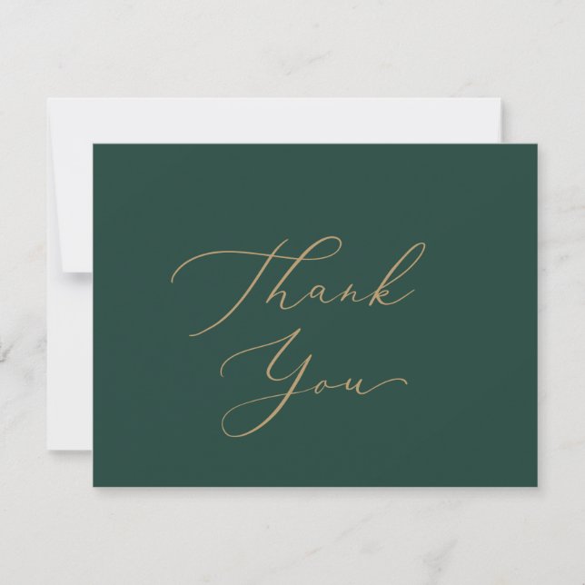 Calligraphie Or Délicate | Carte de remerciements  (Devant)