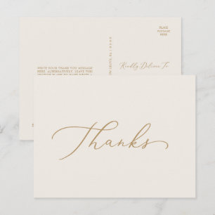Calligraphie Or Délicate Carte postale Cream Tha
