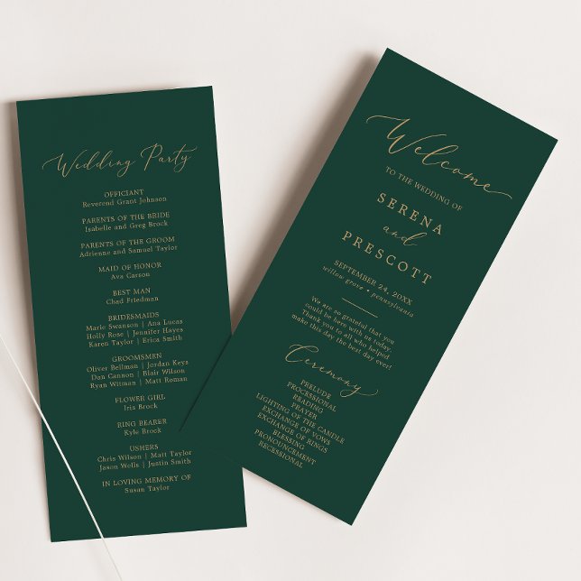 Calligraphie Or Délicate | Programme de mariage ve (Créateur téléchargé)