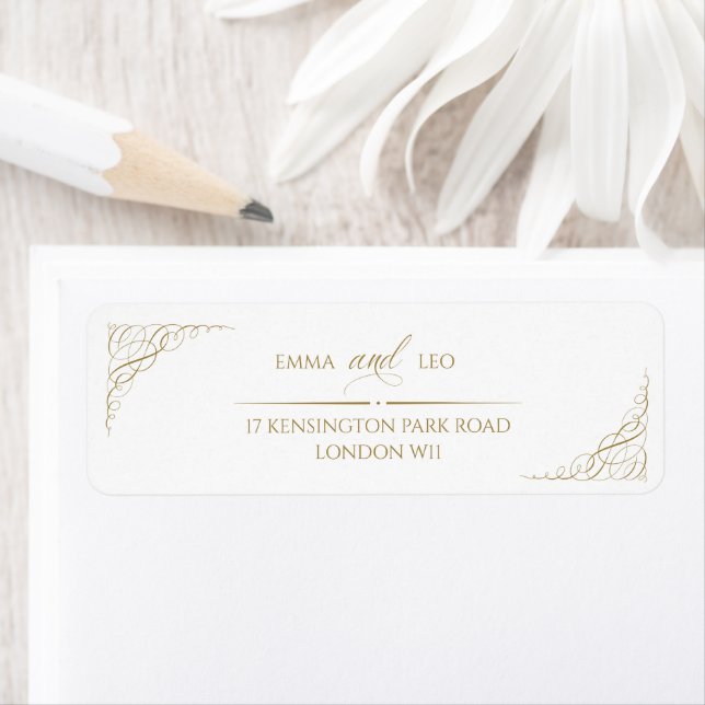 Calligraphie or Faux dorée Mariage romantique (En situation)
