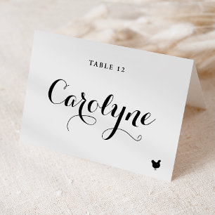 Calligraphie Poulet Repas Choix Mariage Carte Plac