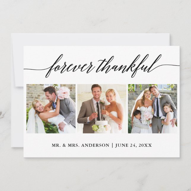Calligraphie pour toujours Merci Mariage 3 Photo (Devant)
