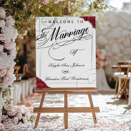 Calligraphie Red Roses Mariage Bienvenue