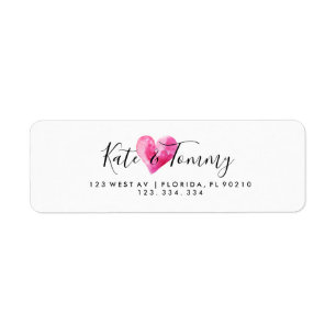 calligraphie retour adresse étiquette Amour coeur