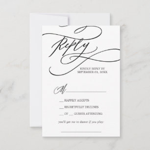 Calligraphie romantique Demande de Chanson Carte R