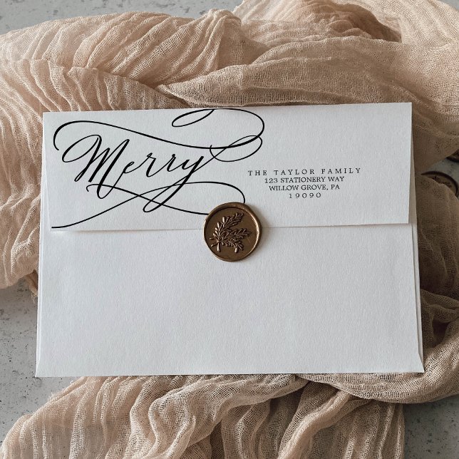 Calligraphie romantique Joyeux Enveloppe de carte  (Créateur téléchargé)