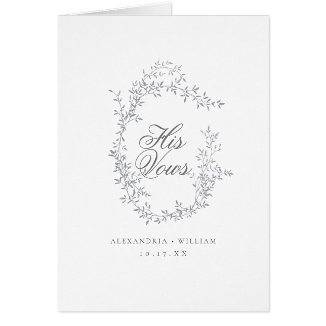 Calligraphie romantique Mariage Vow Card Réserver (Devant)