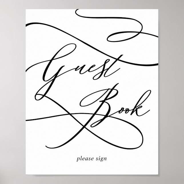 Calligraphie romantique | Symbole du livre d'or (Devant)