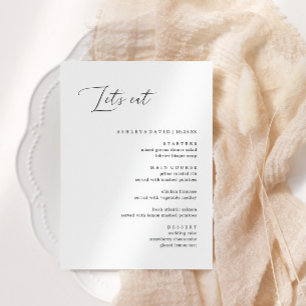 Calligraphie rustique Mangeons le menu du dîner Ma