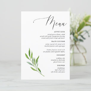 Calligraphie rustique Menus Mariages de verdure