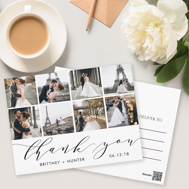 Calligraphie Script 8 Photo Merci Carte postale (Créateur téléchargé)