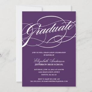 Calligraphie Script Graduation Invitation