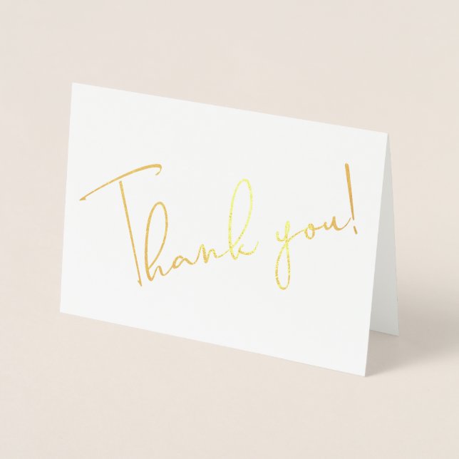 Calligraphie Script Merci Note Carte Foil (Devant)