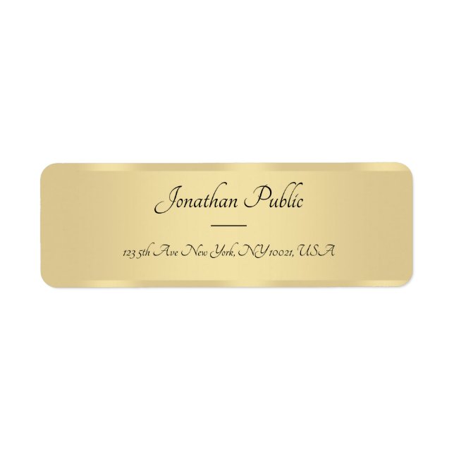 Calligraphie Script Texte Faux Gold Modèle Élégant (Devant)