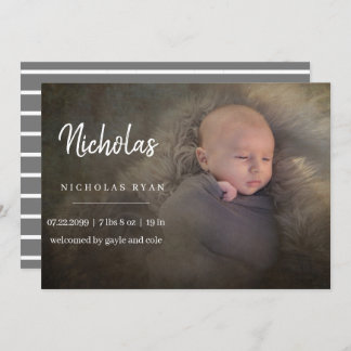 Calligraphie simple Faire-part bébé