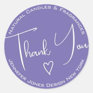 Calligraphie simple Lilac Lavender Merci Étiquette