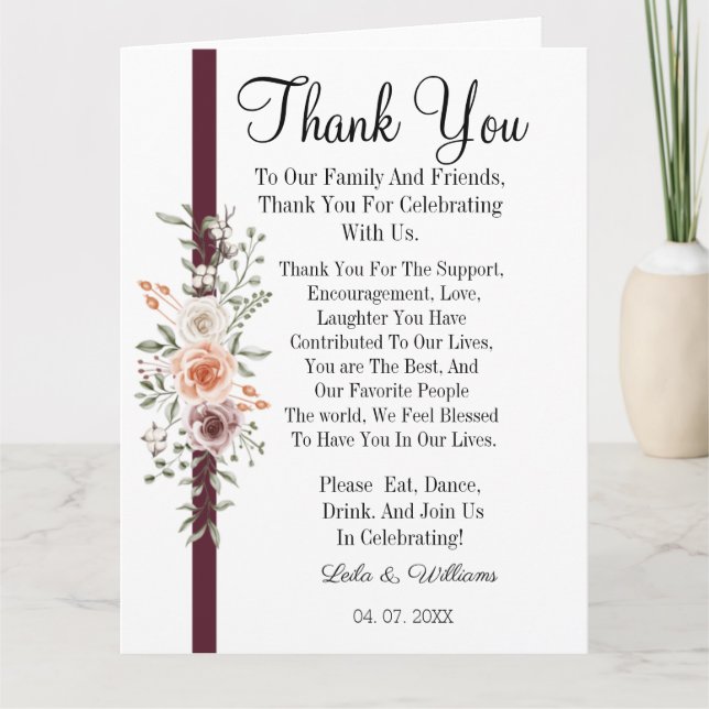Calligraphie simple Mariage de texte Carte de reme (Devant)