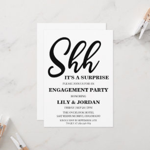 Calligraphie Surprise Engagement Party Invitation