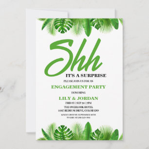 Calligraphie Surprise Engagement Party Invitation