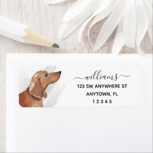 Calligraphie Tan Dachshund Adresse de retour