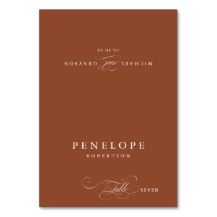 Calligraphie Terracotta Boho Nom de l'hôte Carte P