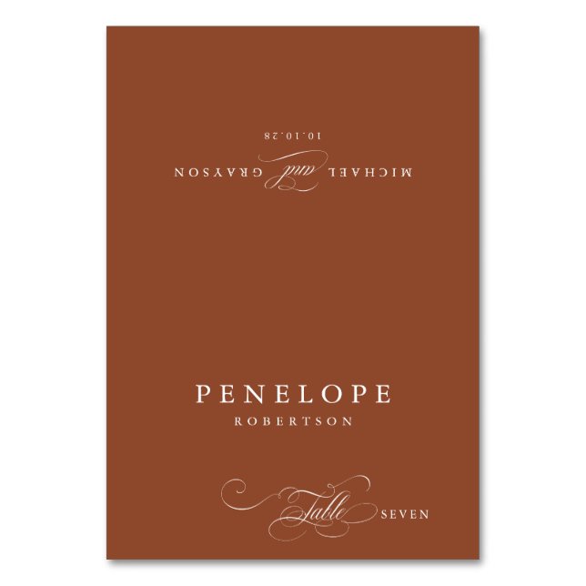 Calligraphie Terracotta Boho Nom de l'hôte Carte P (Par défaut)