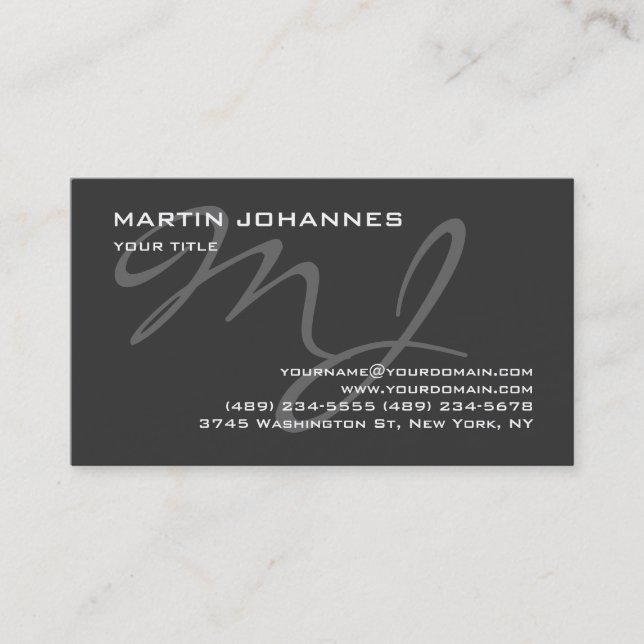 Calligraphie unique carte de visite professionnel (Devant)