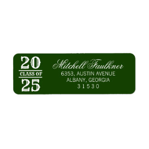 Calligraphy 2024 Graduation Green Return Address