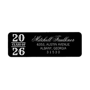 Calligraphy 2025 Graduation Black Return Address 