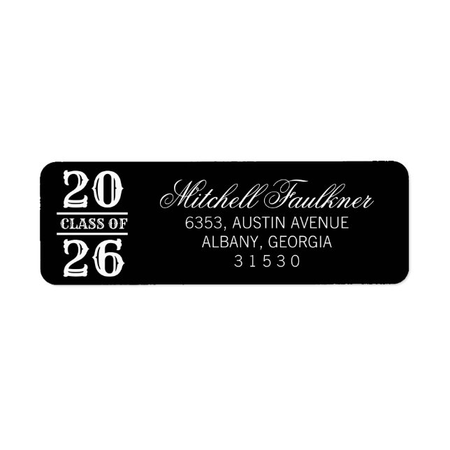 Calligraphy 2025 Graduation Black Return Address  (Front)