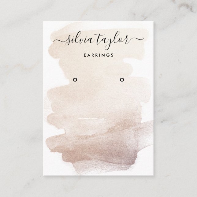 Calligraphy Abstract  Earring display logo Business Card (Front)
