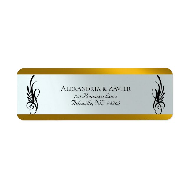 Calligraphy Address Labels - Gold (Front)