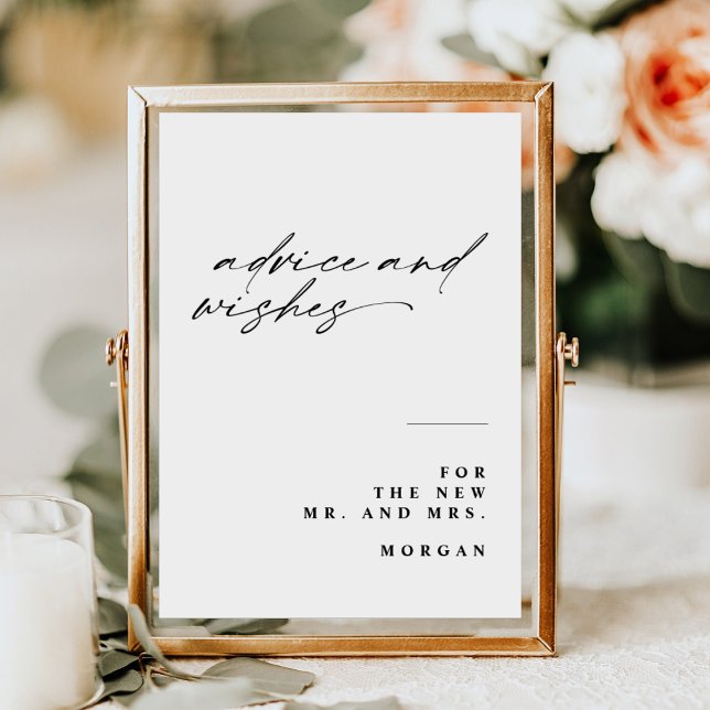 Calligraphy Advice and Wishes Wedding Table Sign (Creator Uploaded)