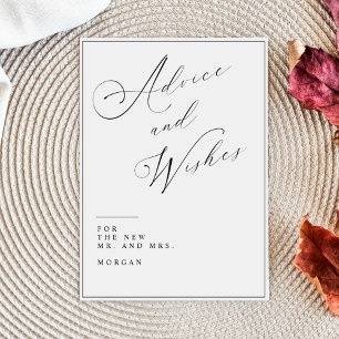Calligraphy Advice and Wishes Wedding Table Sign