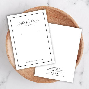Calligraphy and Black Border Earring Display Card
