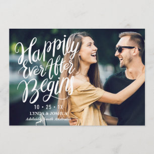 Calligraphy And Photo Wedding Save The Date Card