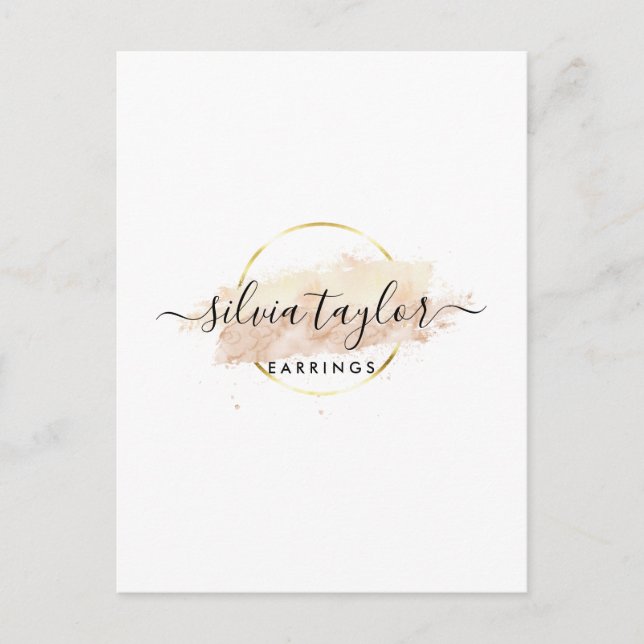 Calligraphy art Earring display card (Front)