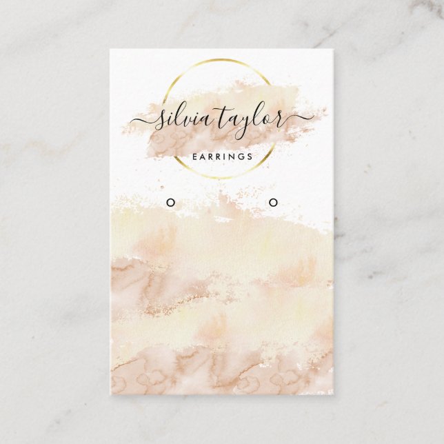 Calligraphy art Earring display card add logo (Front)