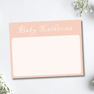 Calligraphy Baby Name Nursery Stationery Note Card