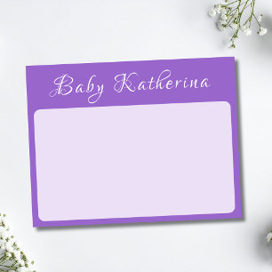 Calligraphy Baby Name Nursery Stationery Note Card