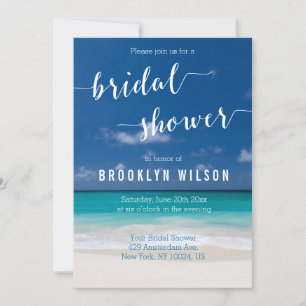 Calligraphy Beach Invitations de douche nuptiale