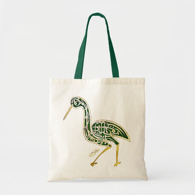 Calligraphy Bird (Stork) Tote Bag (Front)