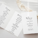 Calligraphy Black and White Folded Wedding  Program<br><div class="desc">This calligraphy black and white folded wedding program is perfect for a rustic wedding. The design features a beautiful black font in a white background to embellish your event.

Include a quote or short message,  order of service,  wedding party and thank you message.</div>