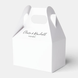 Calligraphy Black and White Wedding Favor Box