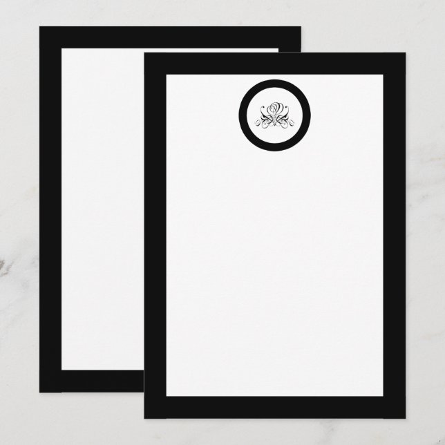 Calligraphy Black Rose Wedding Invitation (Front/Back)